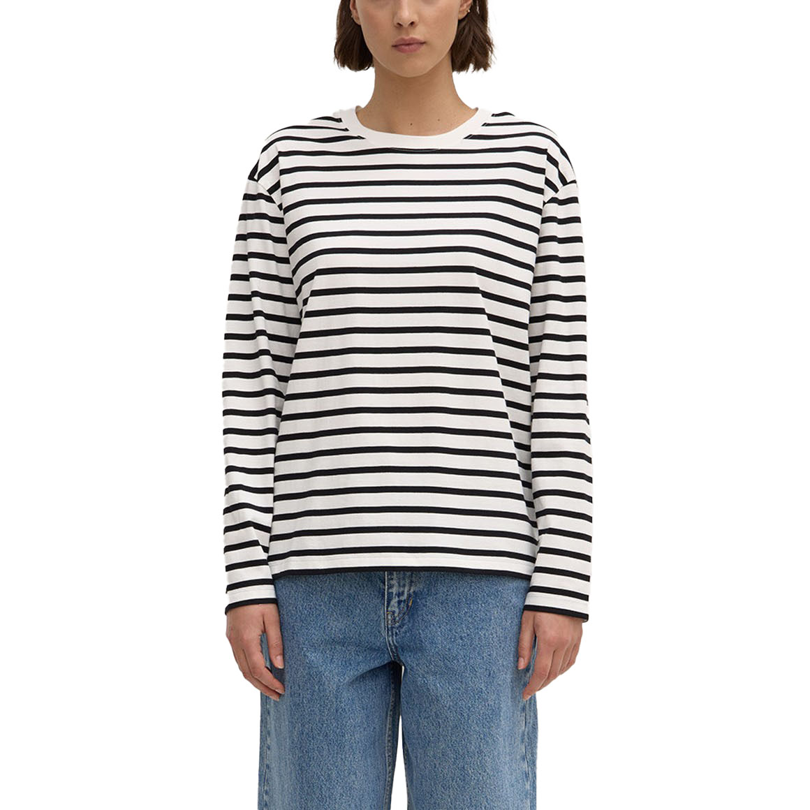 Assembly Label Portside Stripe Long Sleeve Tee Antique White/Black